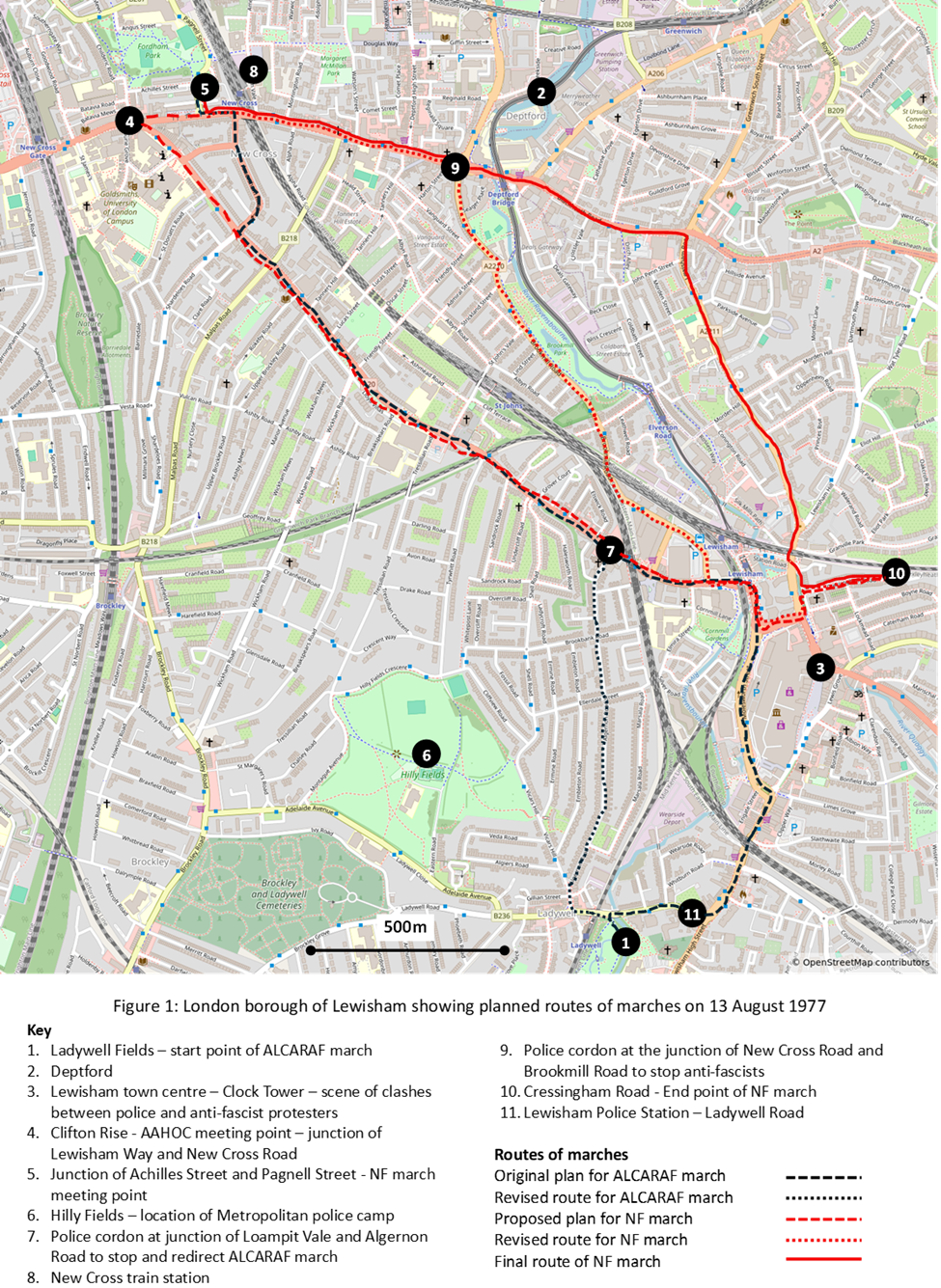 Battle of Lewisham Map