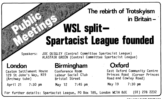 Poster promoting the foundation of the SLB