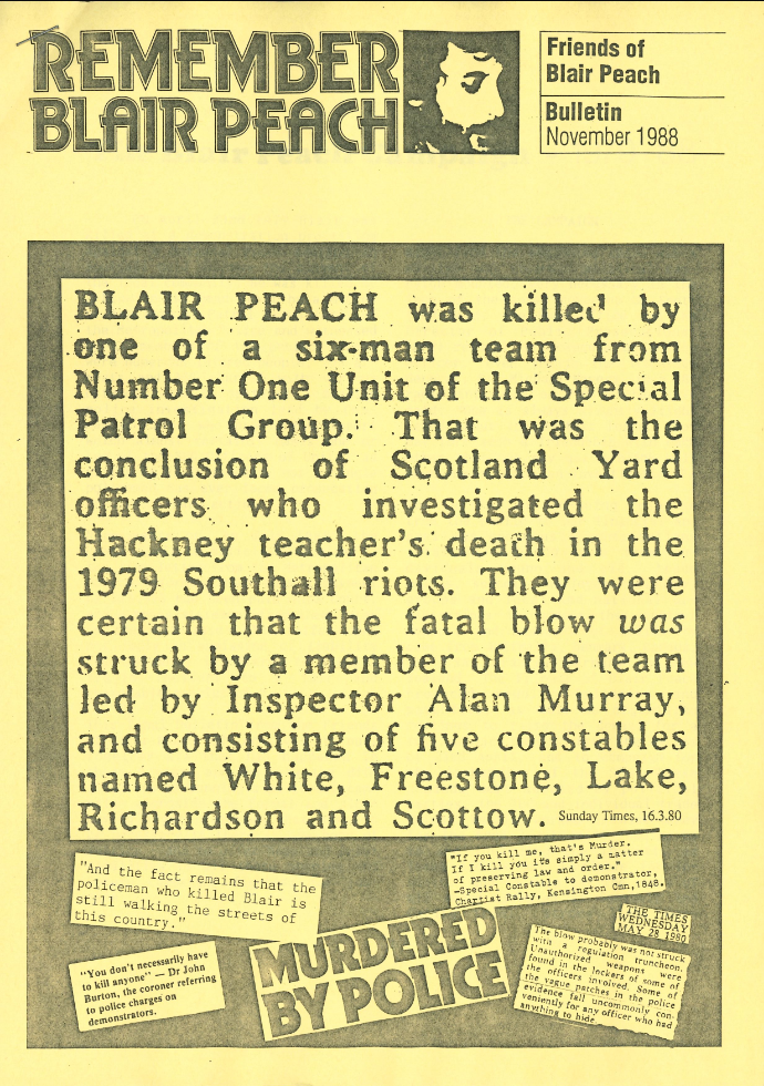 Remembering Blair Peach - Bulletin (1988)