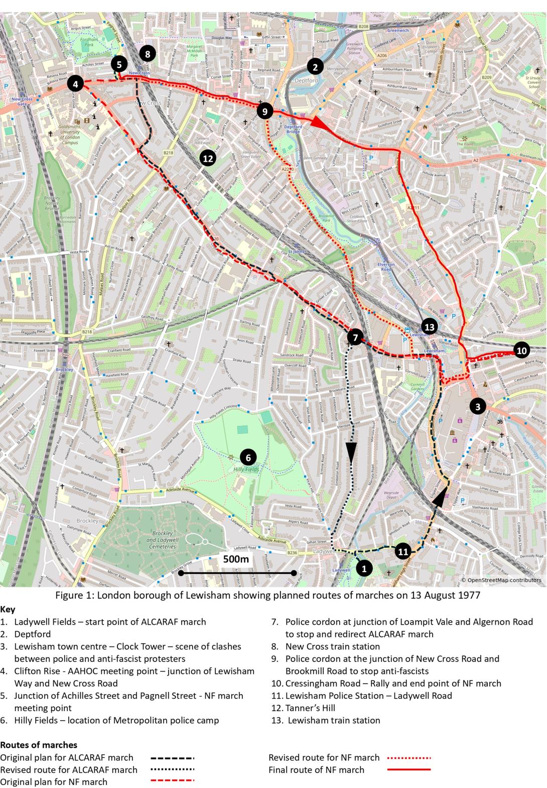 Battle of Lewisham - map