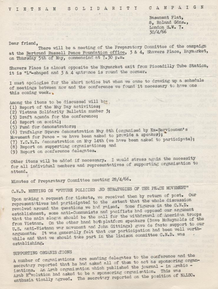 A founding document of the VSC (1966)
