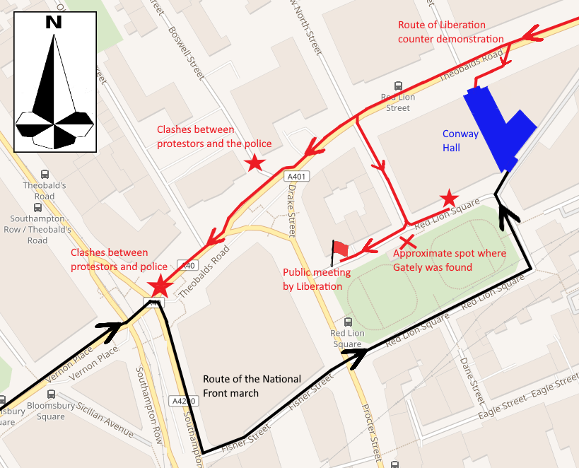 Map of Red Lion Square disorder (1974)